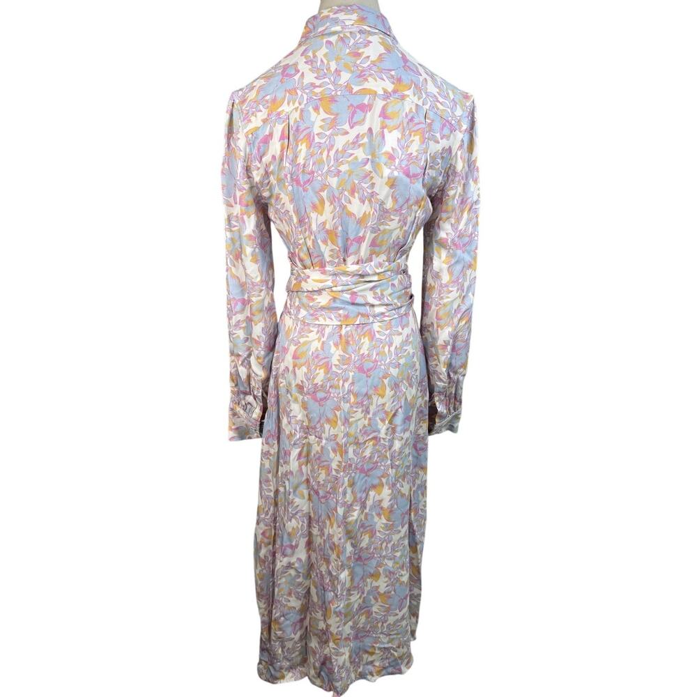 Rebecca Vallance Fleur Floral Midi Shirt Dress Tie Waist Pastel size US 2 - Picture 12 of 14